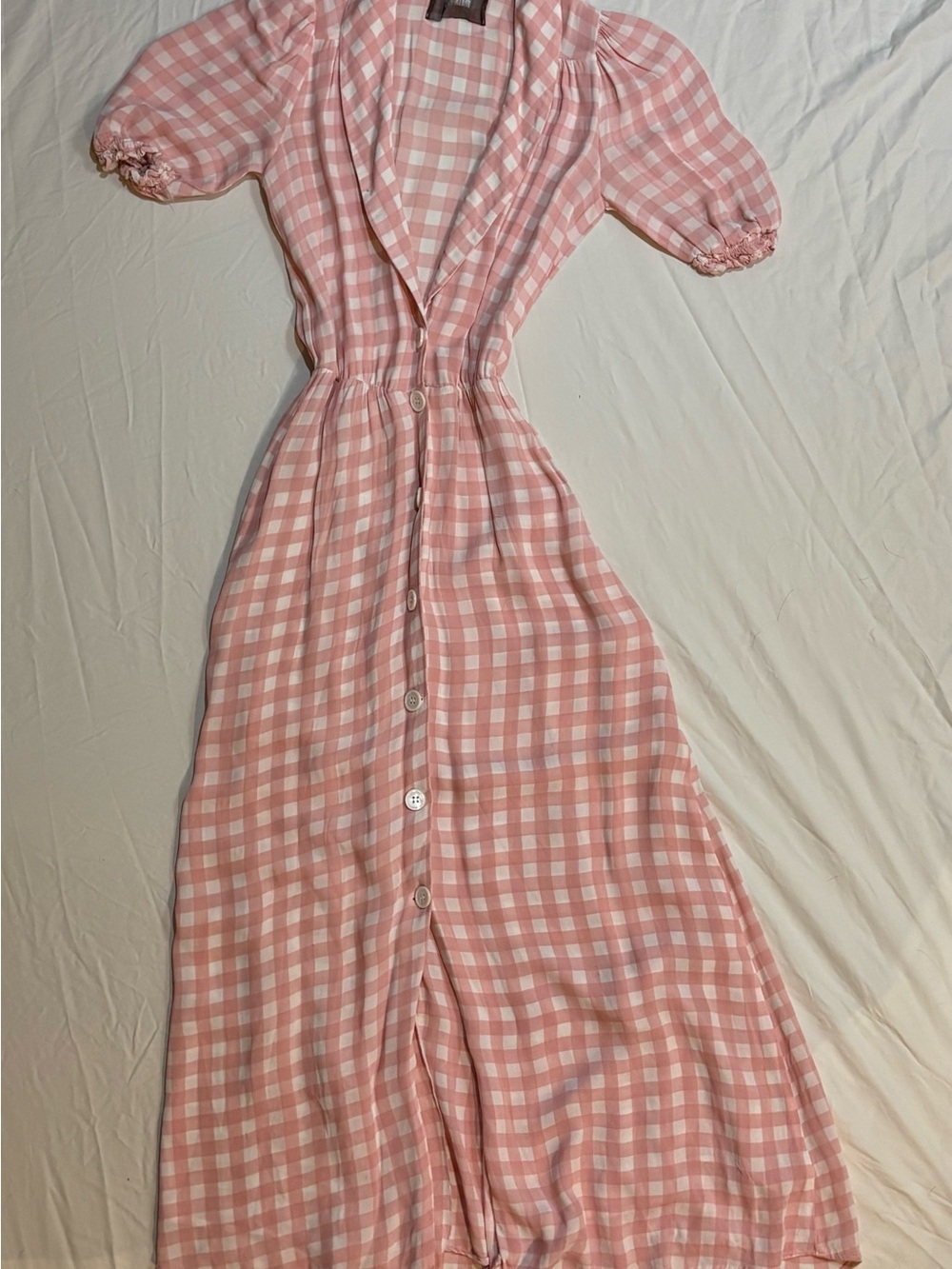 Reformation Pink Gingham Maxi Dress - Picture 4 of 6